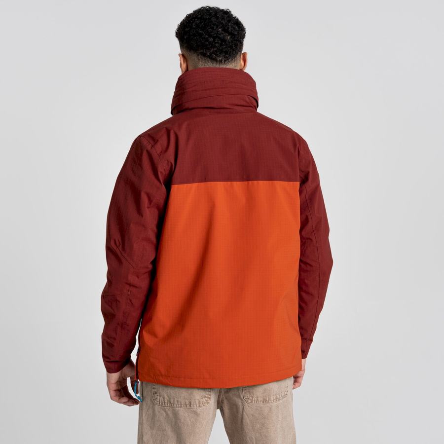 Men's Craghoppers Waterproof Anderson Cagoule Jackets Red Orange | DZT8050ZV