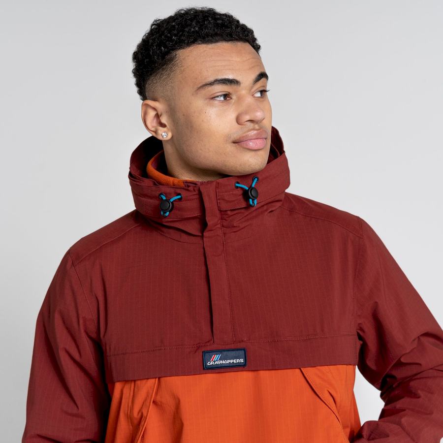 Men's Craghoppers Waterproof Anderson Cagoule Jackets Red Orange | DZT8050ZV