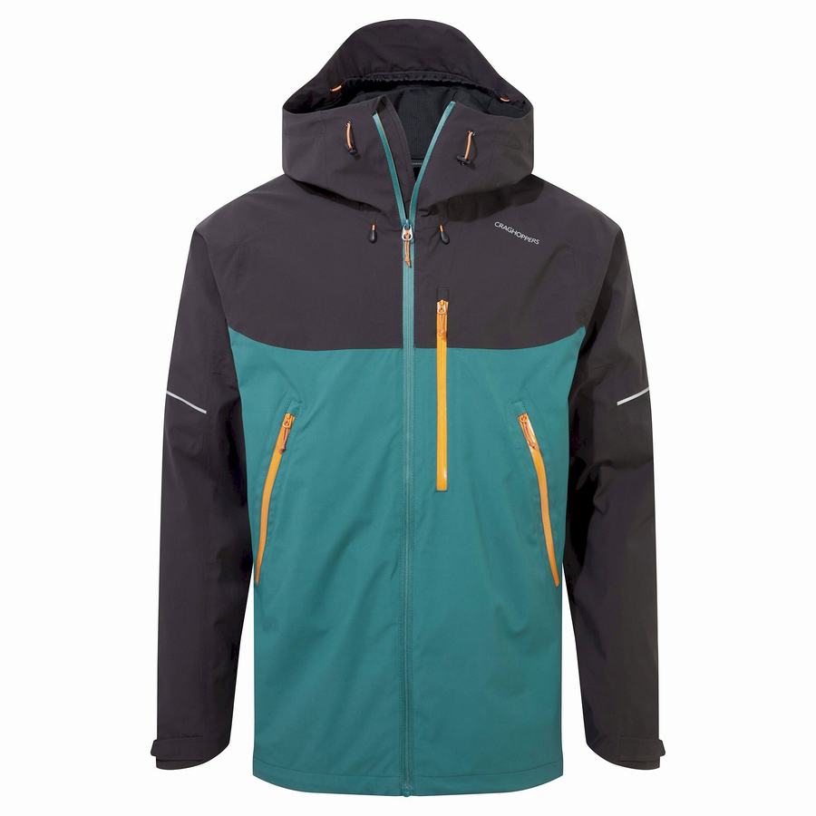 Men's Craghoppers Waterproof Dynamic Jackets Black Green | APN3085VH