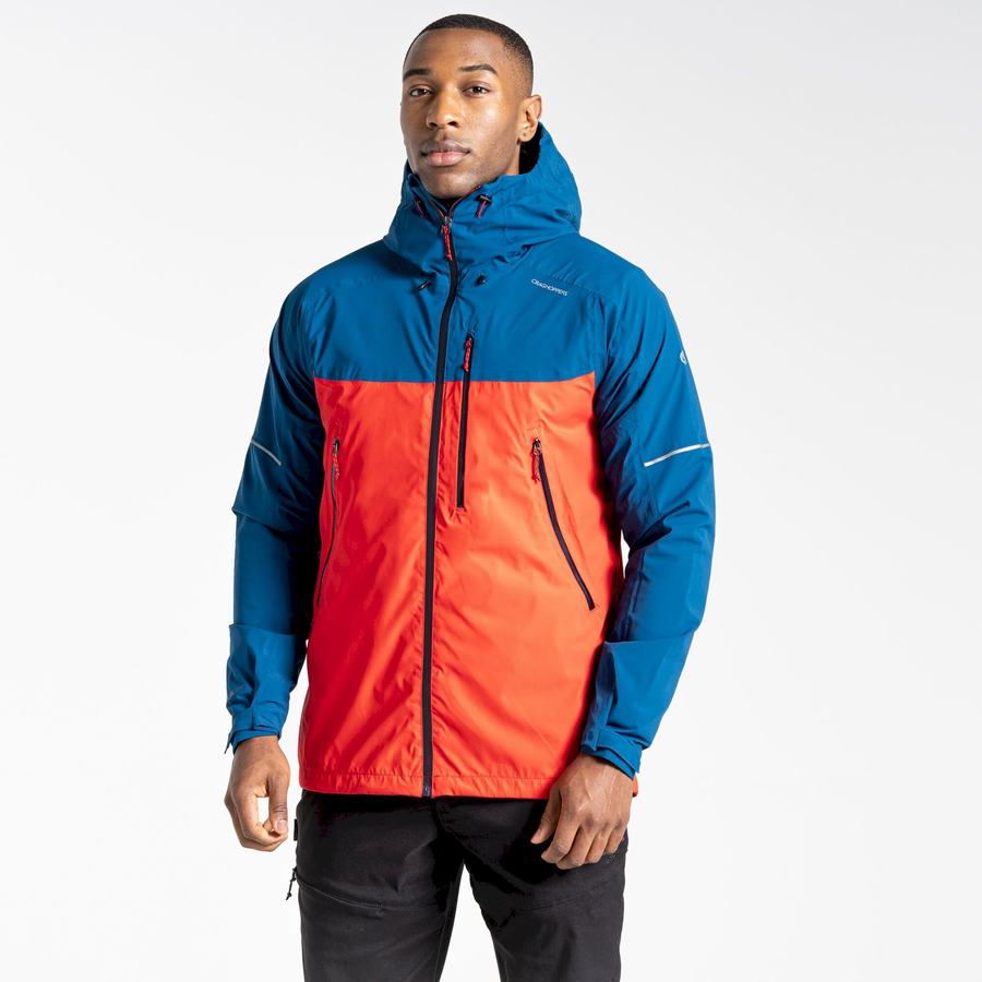 Men's Craghoppers Waterproof Dynamic Jackets Navy Blue Orange Red | GJL363BF