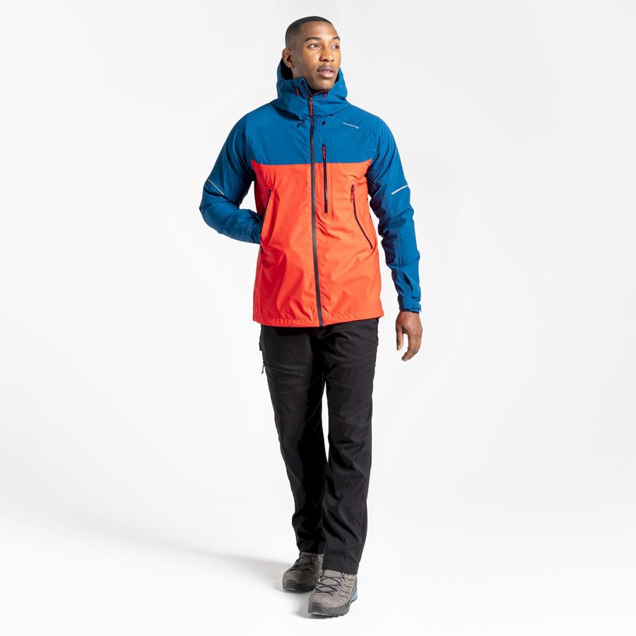 Men's Craghoppers Waterproof Dynamic Jackets Navy Blue Orange Red | GJL363BF