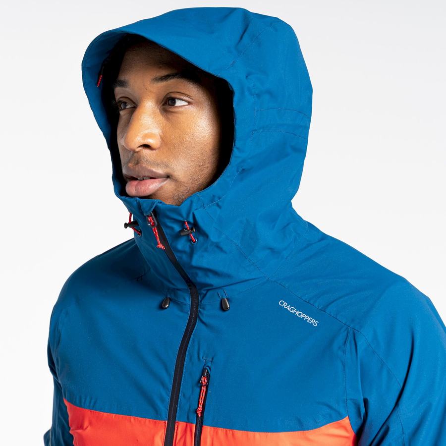 Men's Craghoppers Waterproof Dynamic Jackets Navy Blue Orange Red | GJL363BF