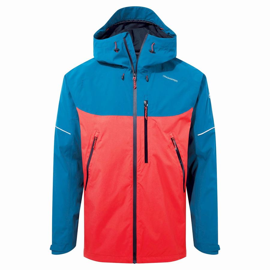 Men\'s Craghoppers Waterproof Dynamic Jackets Navy Blue Orange Red | GJL363BF