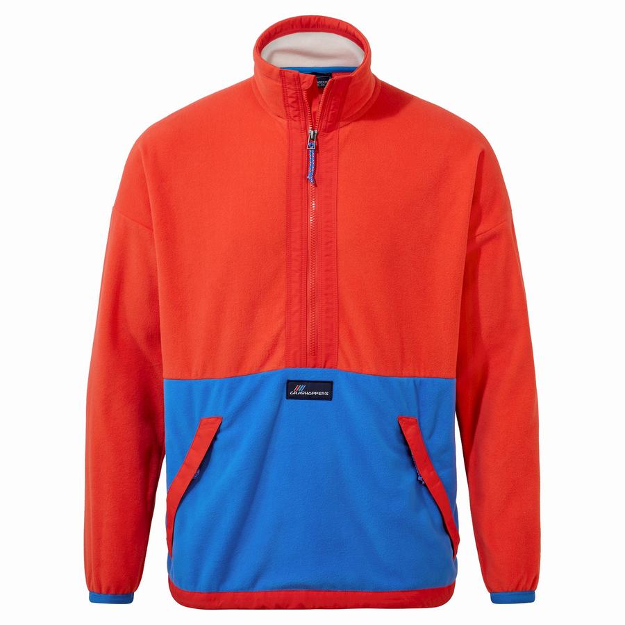 Men's Craghoppers Welwood Half Zip Sweaters Orange Red Blue | GOQ2311BF