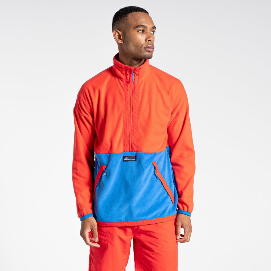 Men's Craghoppers Welwood Half Zip Sweaters Orange Red Blue | GOQ2311BF