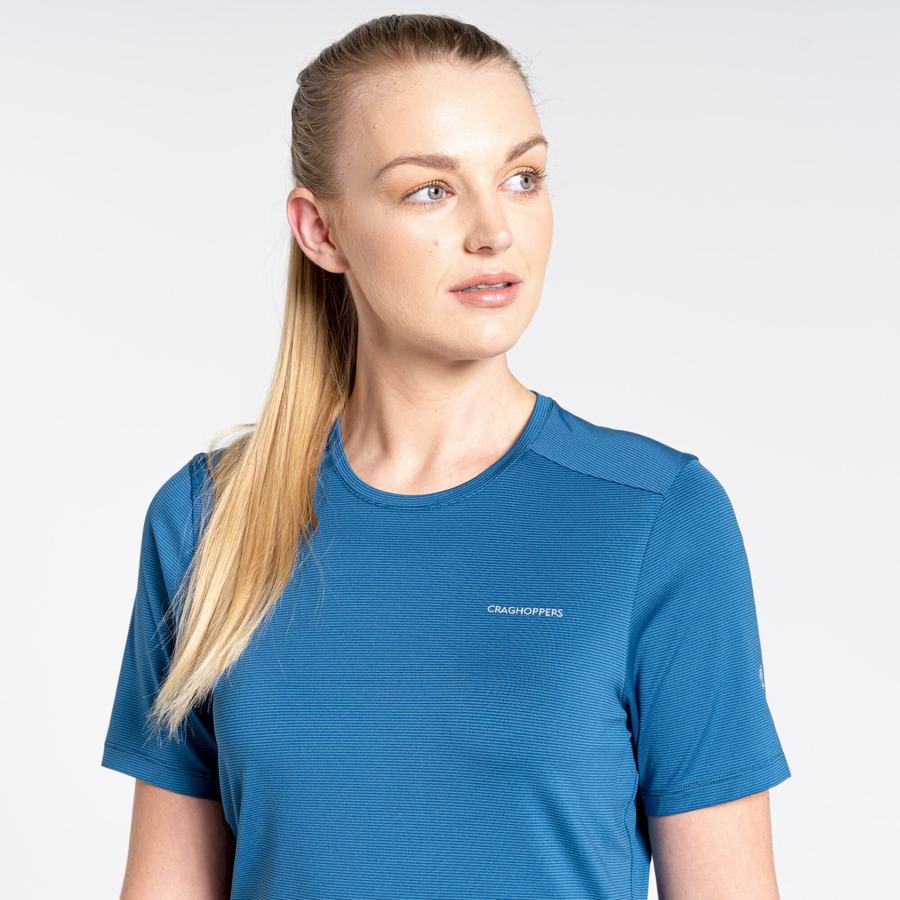 Women's Craghoppers Aliso Short Sleeved T-Shirts Blue | TEY7798DR