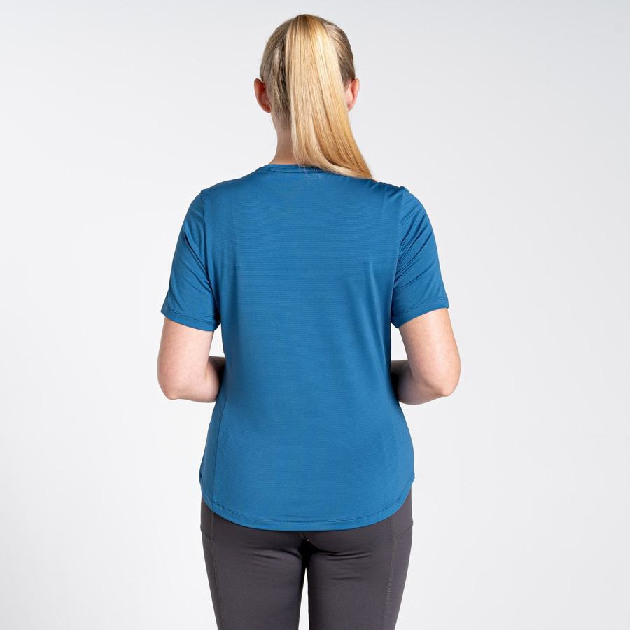 Women's Craghoppers Aliso Short Sleeved T-Shirts Blue | TEY7798DR