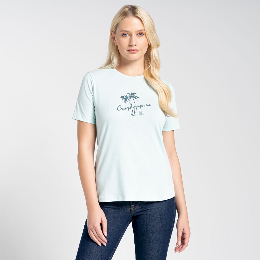 Women's Craghoppers Ally Short Sleeved T-Shirts Green | UXH4982TA