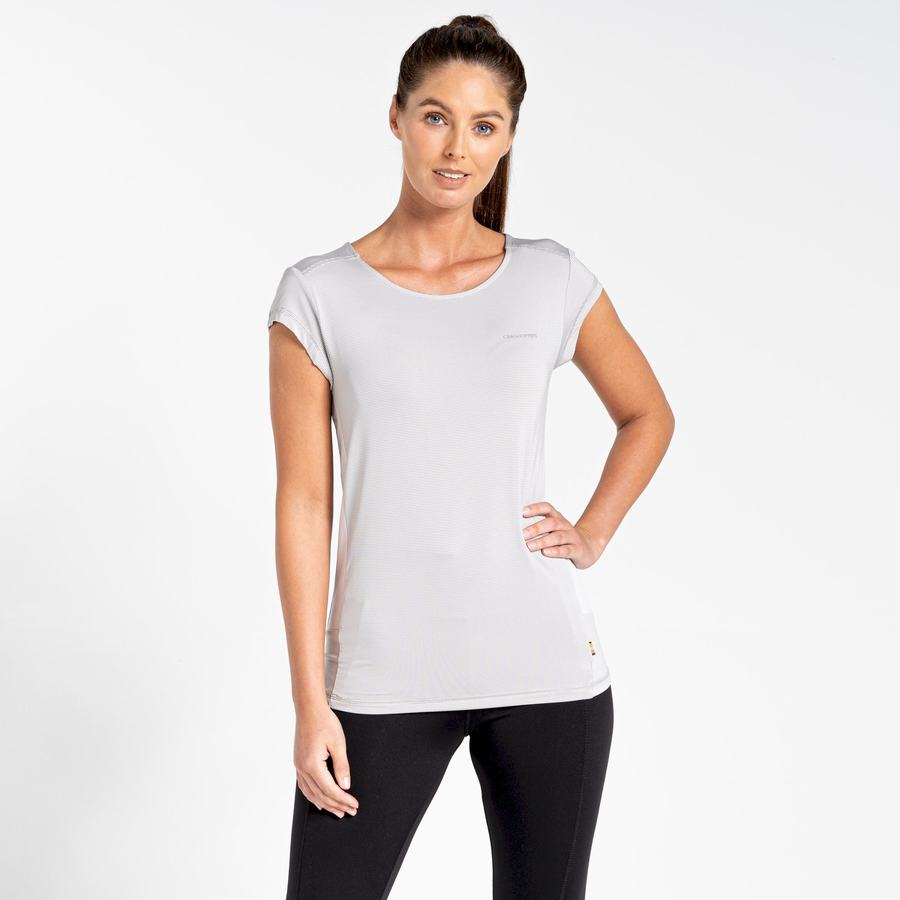 Women's Craghoppers Atmos Short Sleeved T-Shirts Grey | TKM9866TG