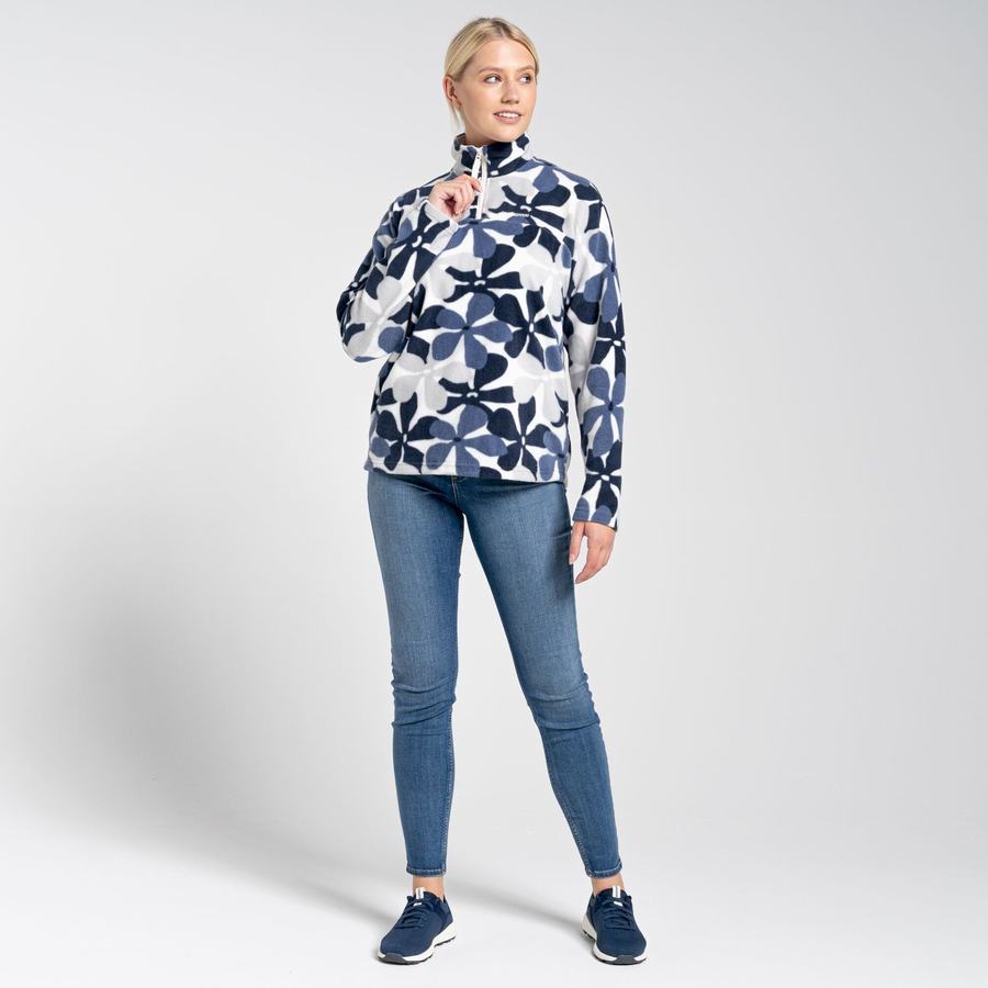 Women's Craghoppers Cabrillo Half Zip Sweaters Blue Navy | FAR2676XG