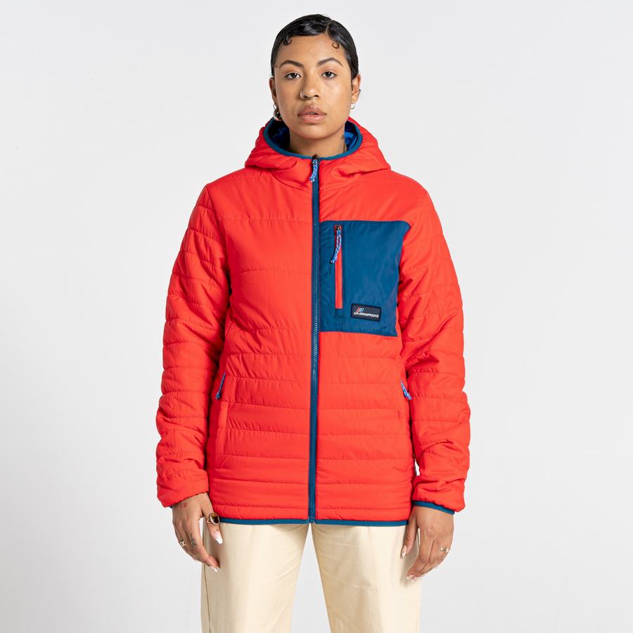 Women's Craghoppers Cameo CompressLite Hooded Jackets Orange Red | GJK8443UY