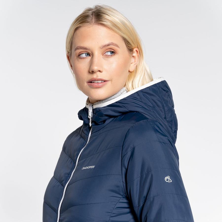 Women's Craghoppers Compresslite VI Hooded Jackets Blue Navy | VTN167OD