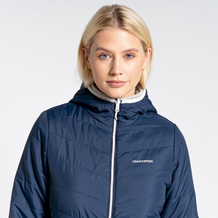 Women's Craghoppers Compresslite VI Hooded Jackets Blue Navy | VTN167OD