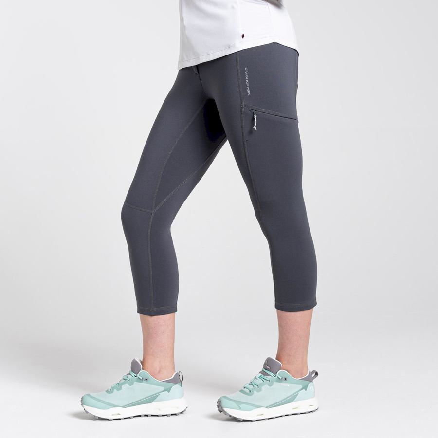 Women's Craghoppers Dynamic Cropped Leggings Deep Grey | ARW7685RL