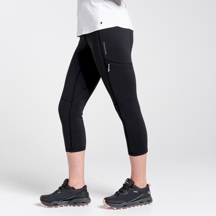 Women's Craghoppers Dynamic Cropped Leggings Black | FIN184HJ