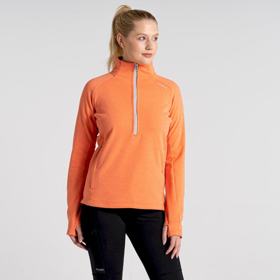 Women's Craghoppers Dynamic Pro Half Zip Sweaters Coral | DSJ8135VA