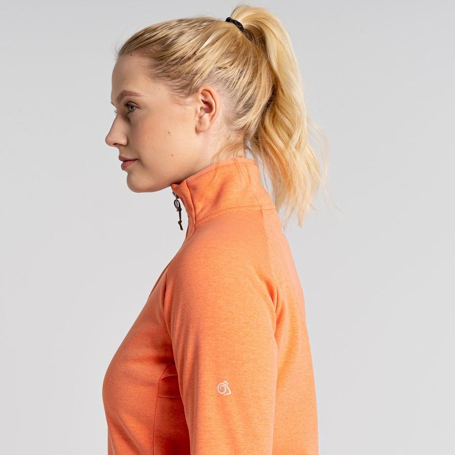 Women's Craghoppers Dynamic Pro Half Zip Sweaters Coral | DSJ8135VA