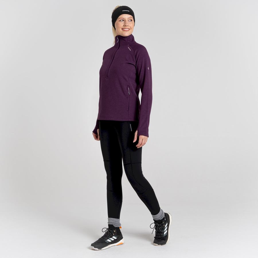 Women's Craghoppers Dynamic Pro Half Zip Sweaters Deep Purple | UOF991FR