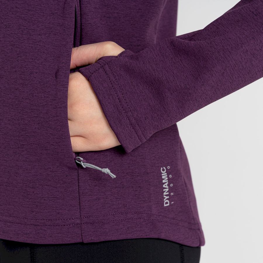 Women's Craghoppers Dynamic Pro Half Zip Sweaters Deep Purple | UOF991FR