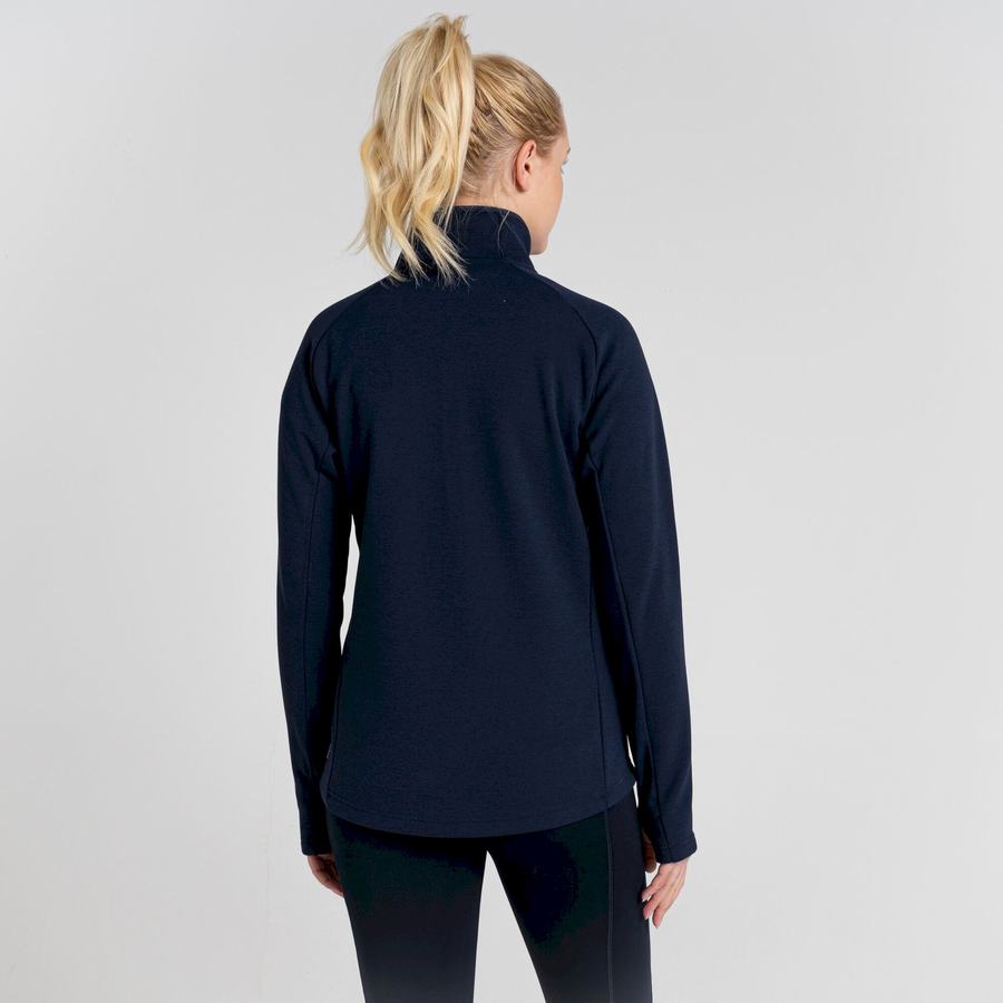 Women's Craghoppers Dynamic Pro Half Zip Sweaters Blue Navy | WXA975HZ