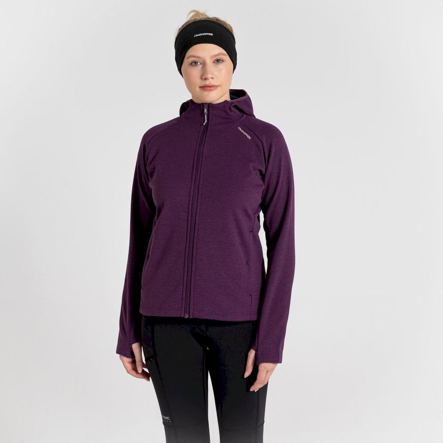 Women's Craghoppers Dynamic Pro Hooded Sweaters Deep Purple | LUZ9883CB