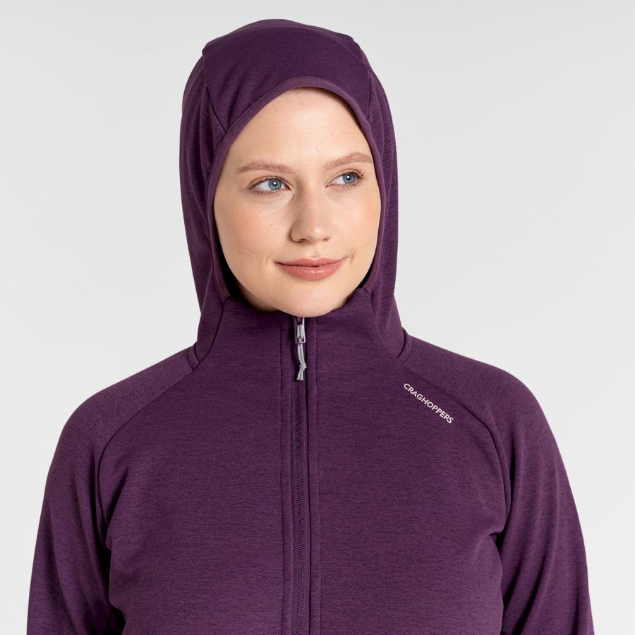 Women's Craghoppers Dynamic Pro Hooded Sweaters Deep Purple | LUZ9883CB