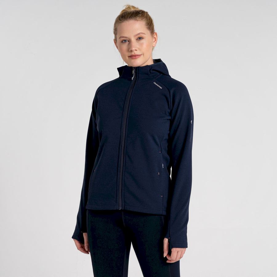 Women's Craghoppers Dynamic Pro Hooded Sweaters Blue Navy | SXV7656NF