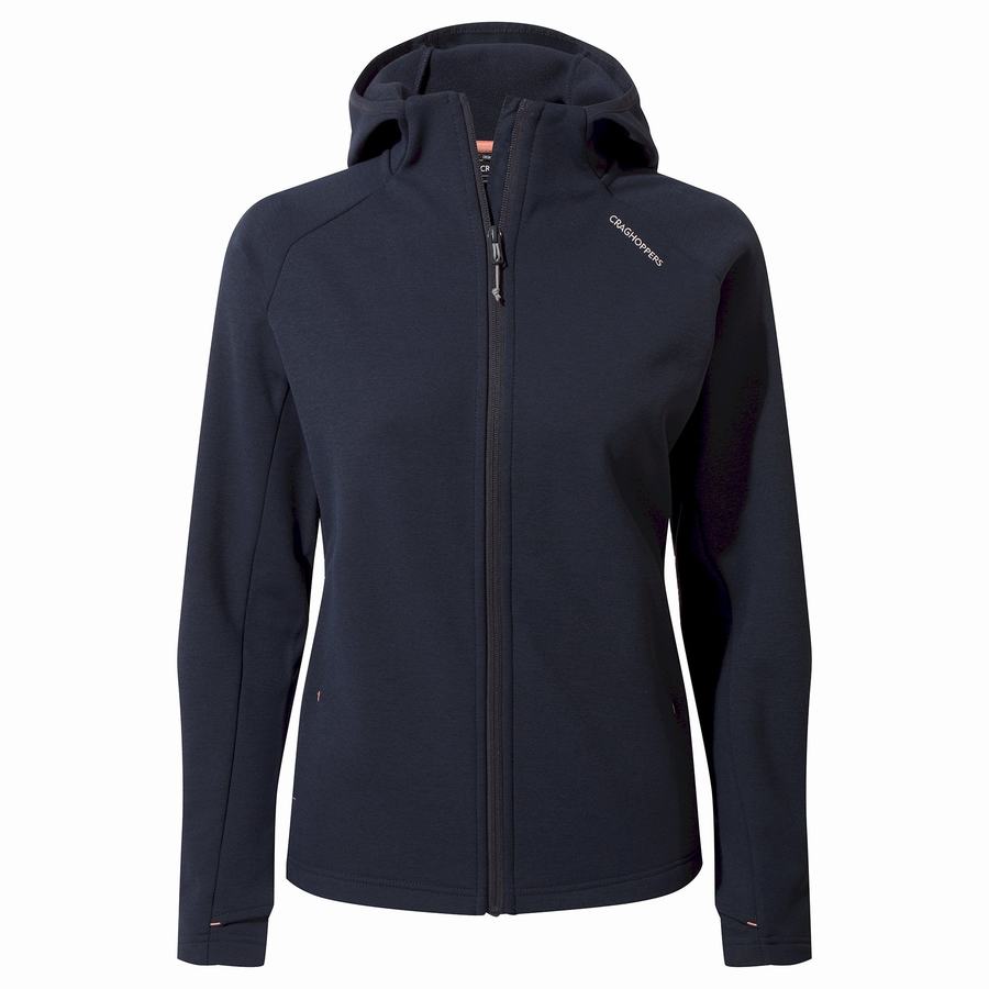 Women's Craghoppers Dynamic Pro Hooded Sweaters Blue Navy | SXV7656NF