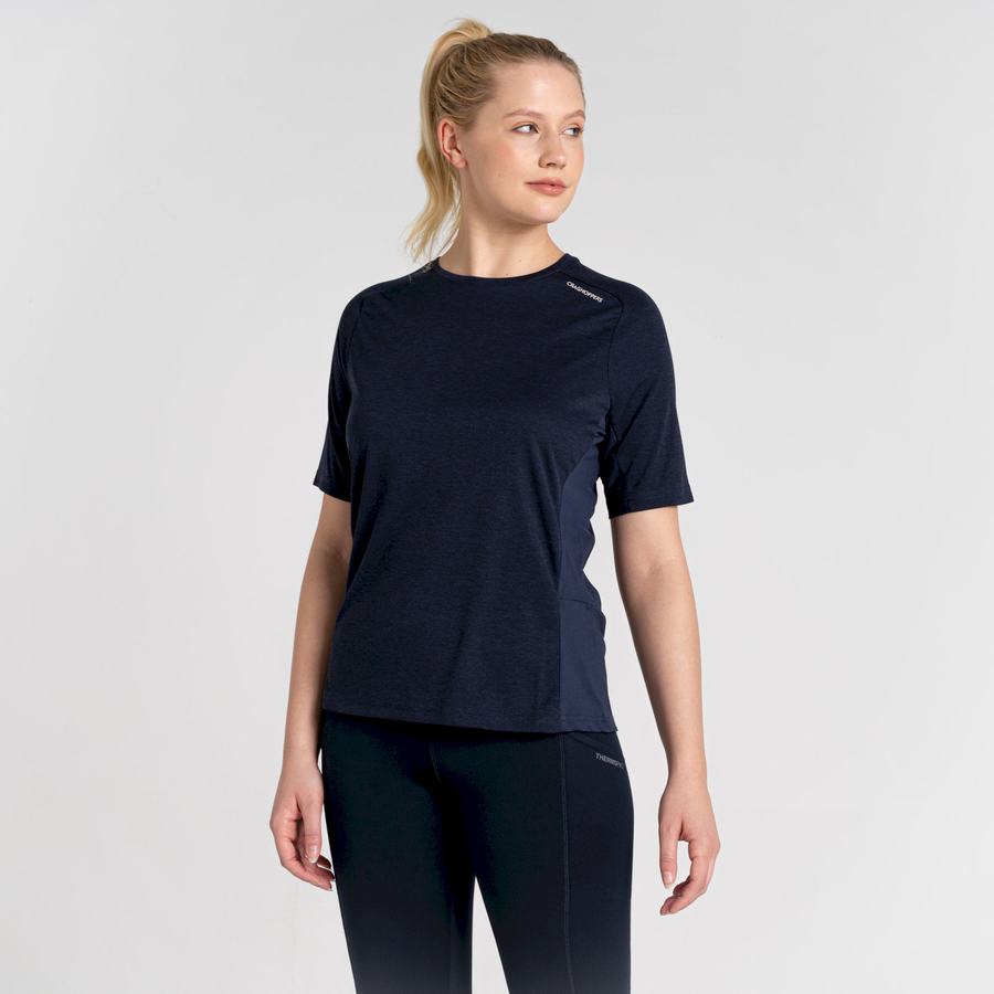 Women's Craghoppers Dynamic Pro Short Sleeve T-Shirts Blue Navy | ZPK3248IV