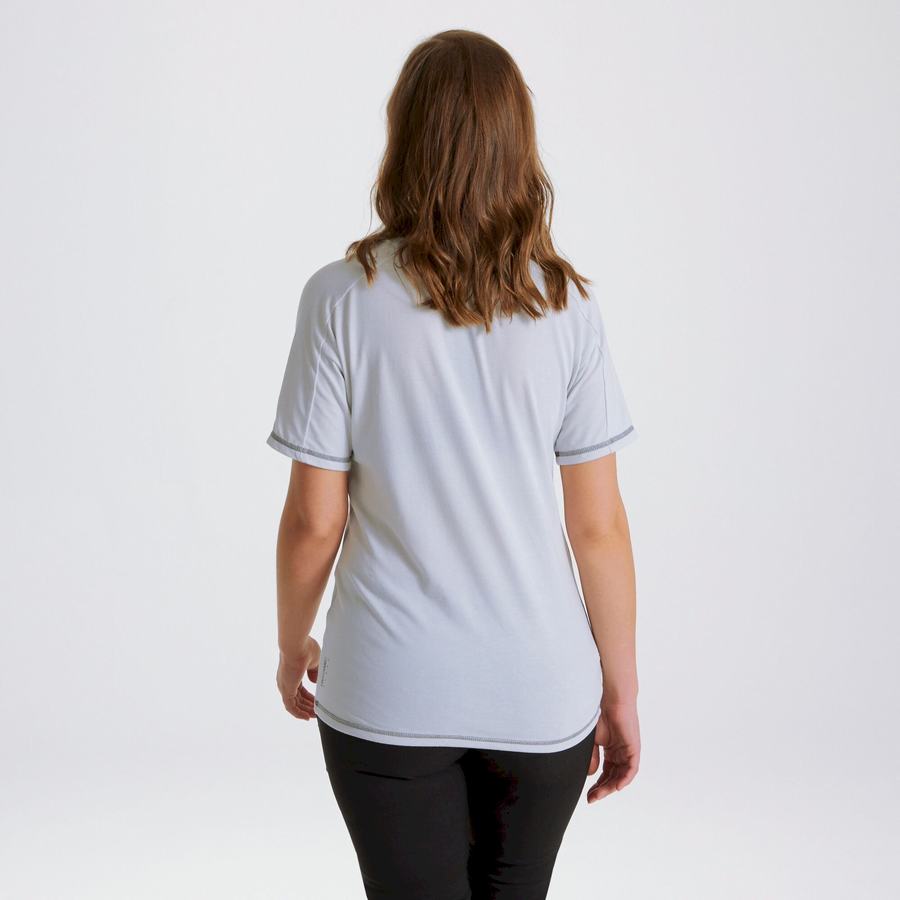 Women's Craghoppers Dynamic Short Sleeved T-Shirts Grey | GGR5776AU