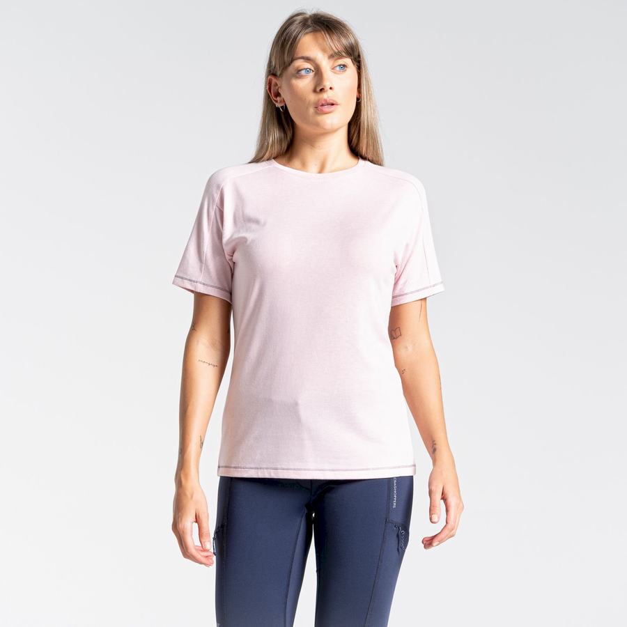 Women's Craghoppers Dynamic Short Sleeved T-Shirts Pink | ZSR1724SA