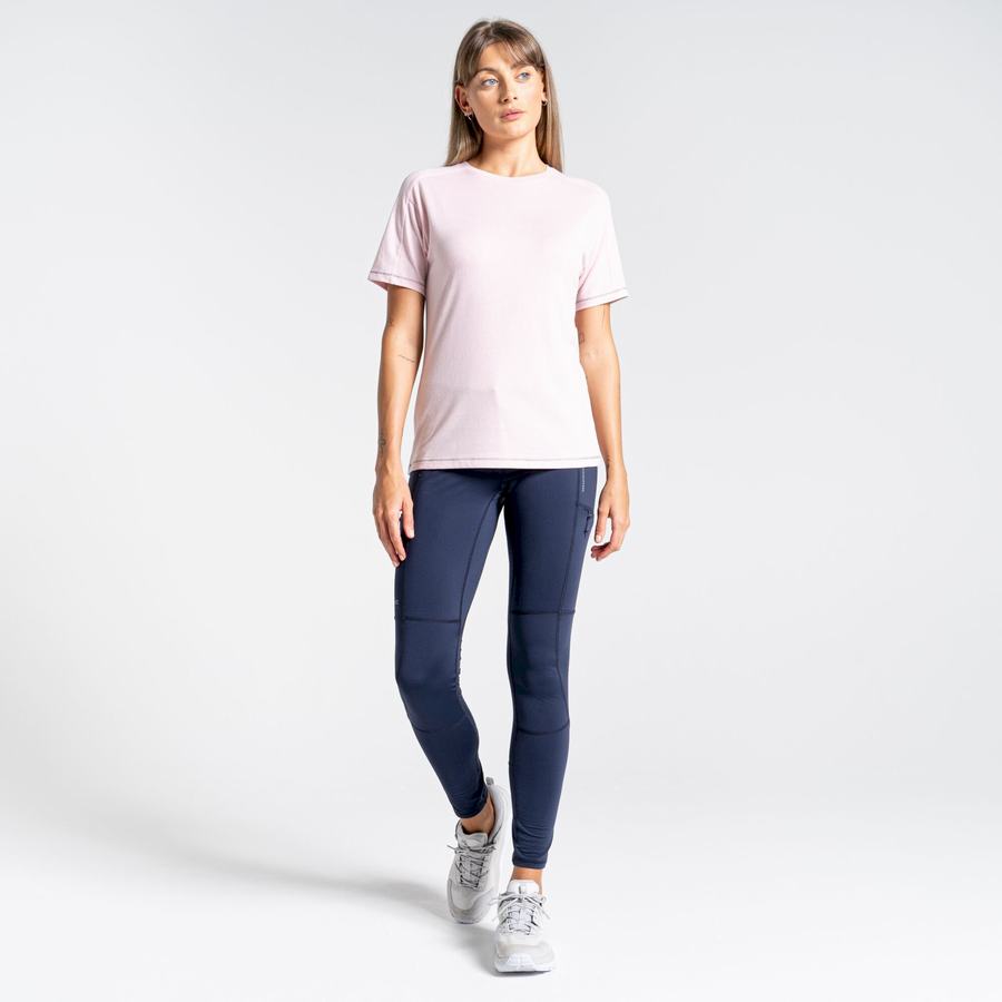 Women's Craghoppers Dynamic Short Sleeved T-Shirts Pink | ZSR1724SA