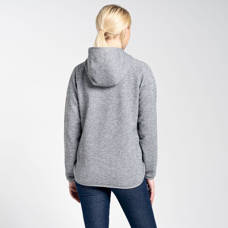 Women's Craghoppers Elena Hooded Half Zip Sweaters Grey | OYY5651MO