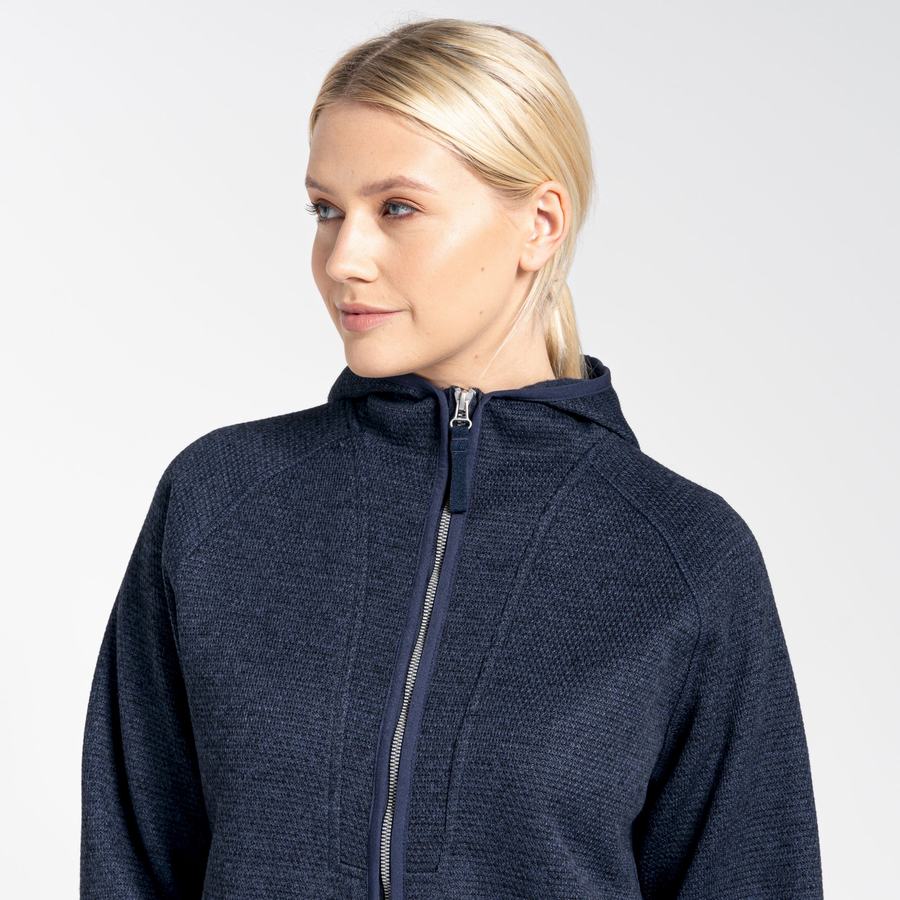 Women's Craghoppers Elena Hooded Sweaters Blue Navy | RGJ974GF