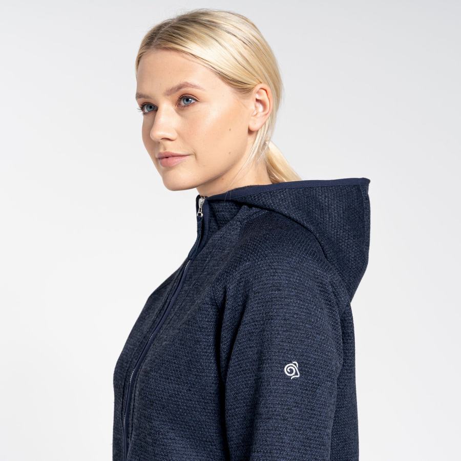 Women's Craghoppers Elena Hooded Sweaters Blue Navy | RGJ974GF