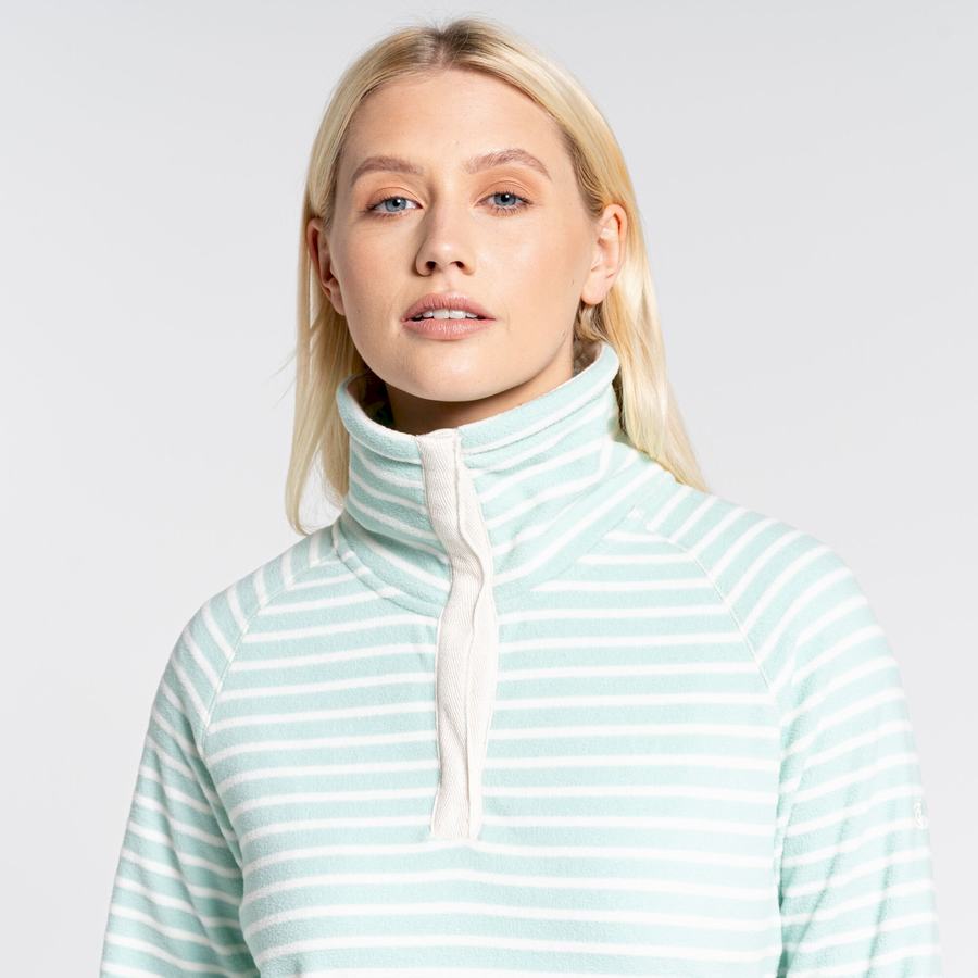 Women's Craghoppers Ella Overhead Sweaters Green Stripes | HQU10055DW