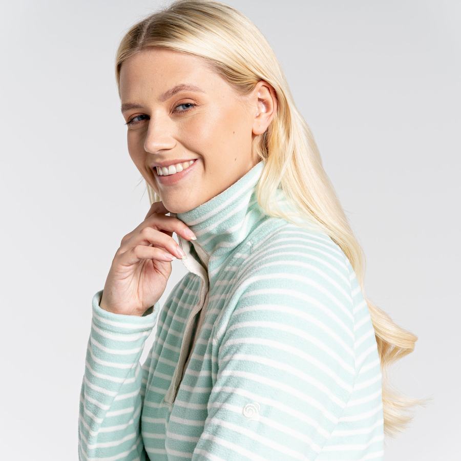 Women's Craghoppers Ella Overhead Sweaters Green Stripes | HQU10055DW