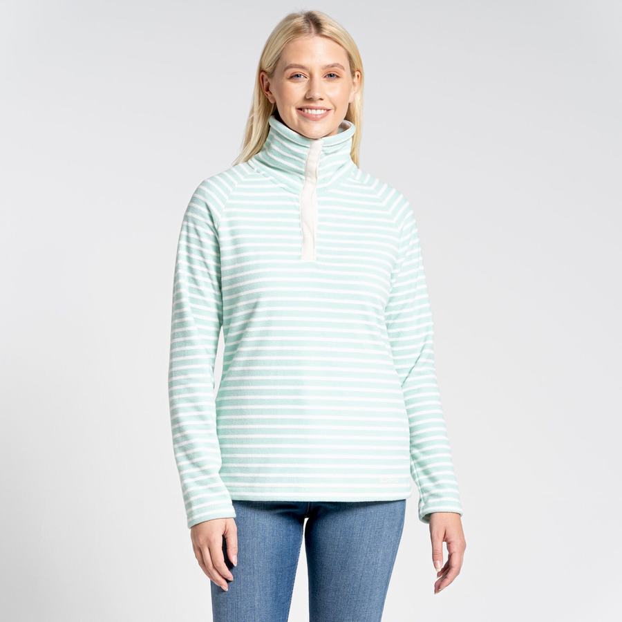 Women's Craghoppers Ella Overhead Sweaters Green Stripes | HQU10055DW