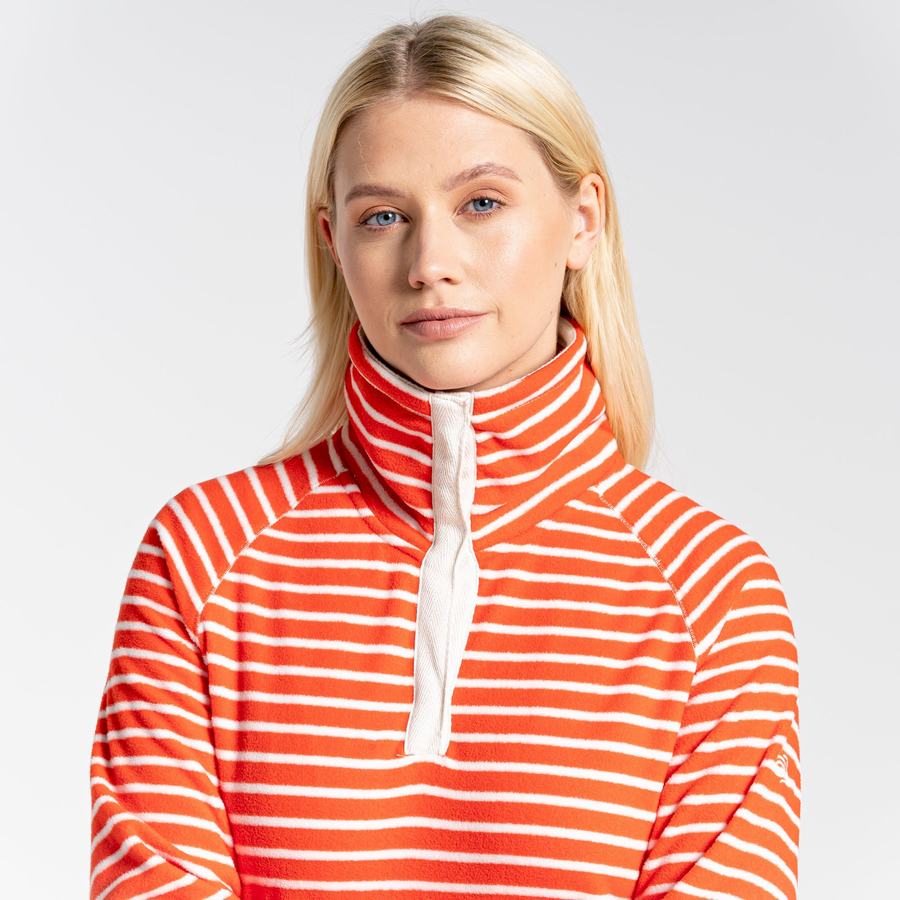 Women's Craghoppers Ella Overhead Sweaters Orange Stripes | LHU708RN