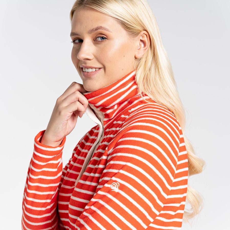 Women's Craghoppers Ella Overhead Sweaters Orange Stripes | LHU708RN