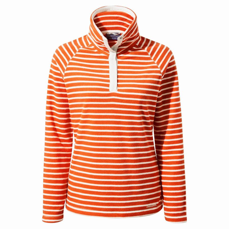 Women's Craghoppers Ella Overhead Sweaters Orange Stripes | LHU708RN