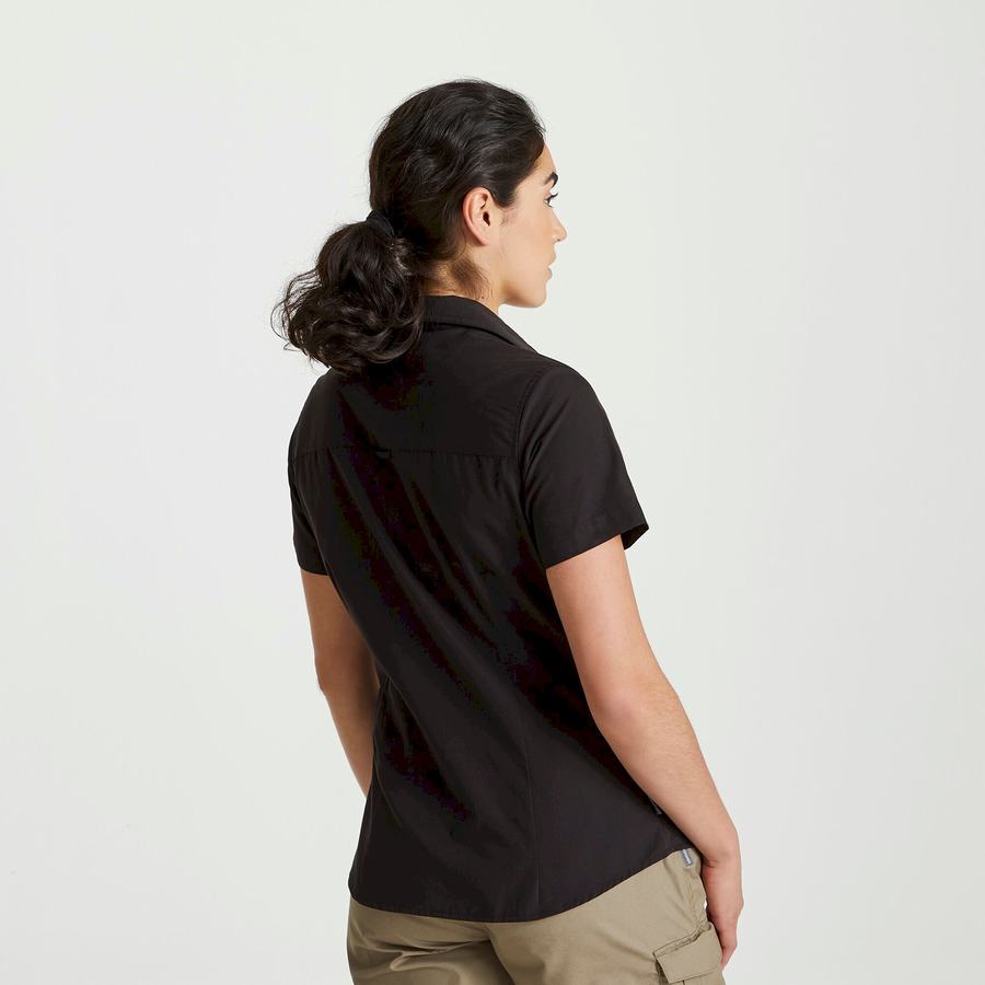 Women's Craghoppers Expert Kiwi Short Sleeved Shirts Black | KQO3618EU