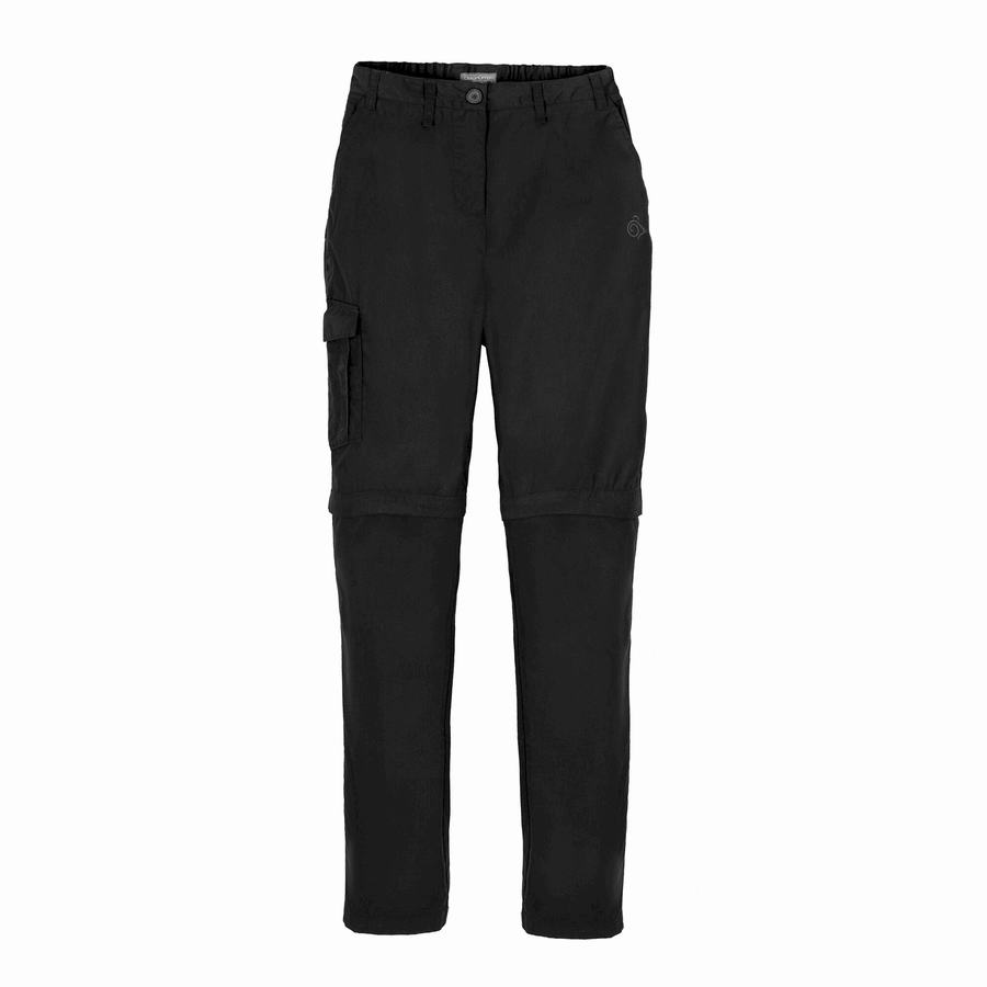 Women's Craghoppers Expert Kiwi Trousers Black | EMC5730SR