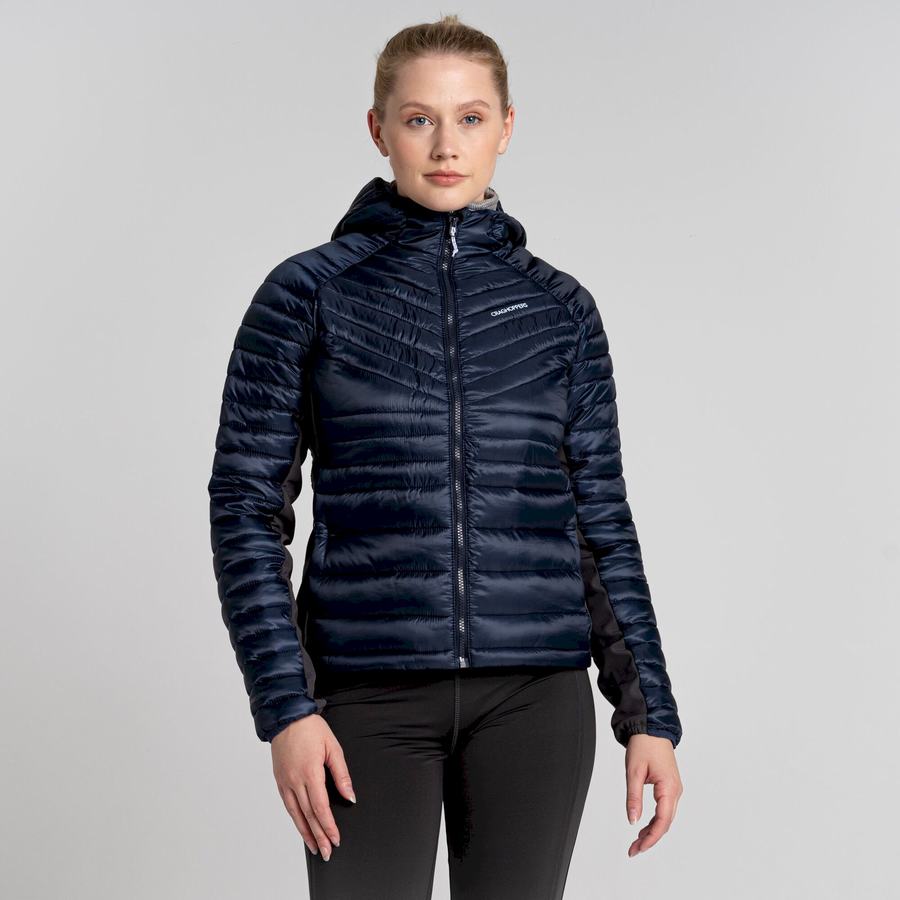 Women's Craghoppers ExpoLite Insulated Hooded Jackets Blue Navy | RSY1322NT