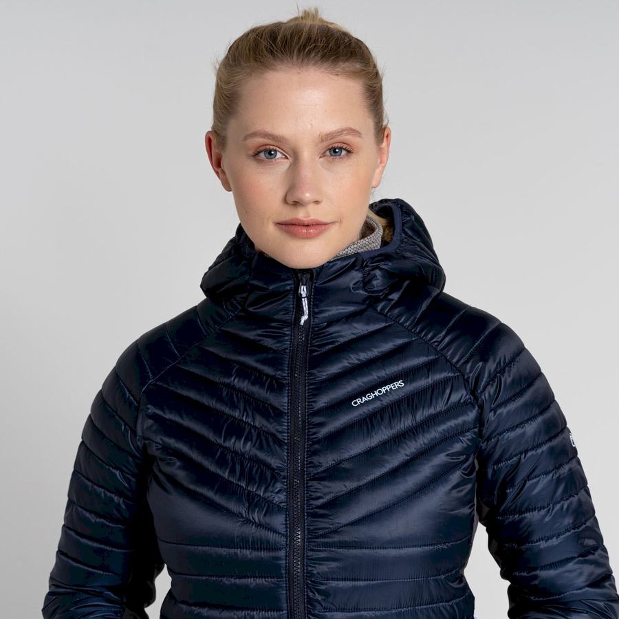 Women's Craghoppers ExpoLite Insulated Hooded Jackets Blue Navy | RSY1322NT