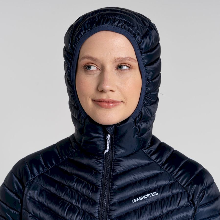 Women's Craghoppers ExpoLite Insulated Hooded Jackets Blue Navy | RSY1322NT