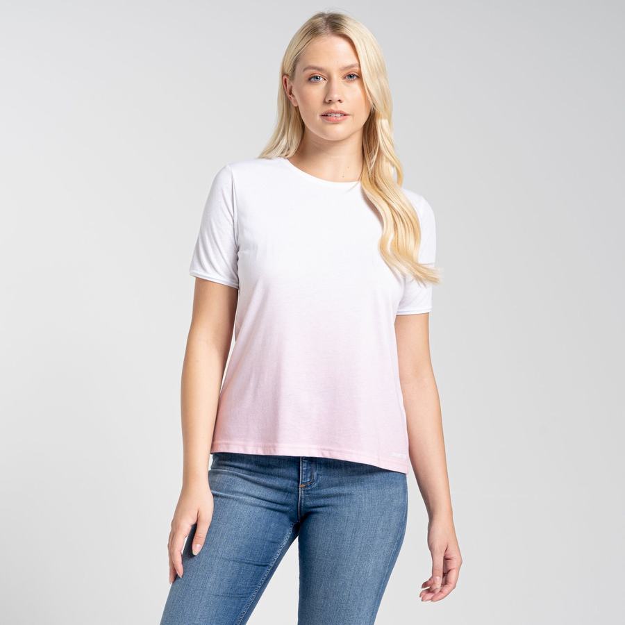 Women's Craghoppers Ilyse Short Sleeved T-Shirts Pink | OHJ789RC