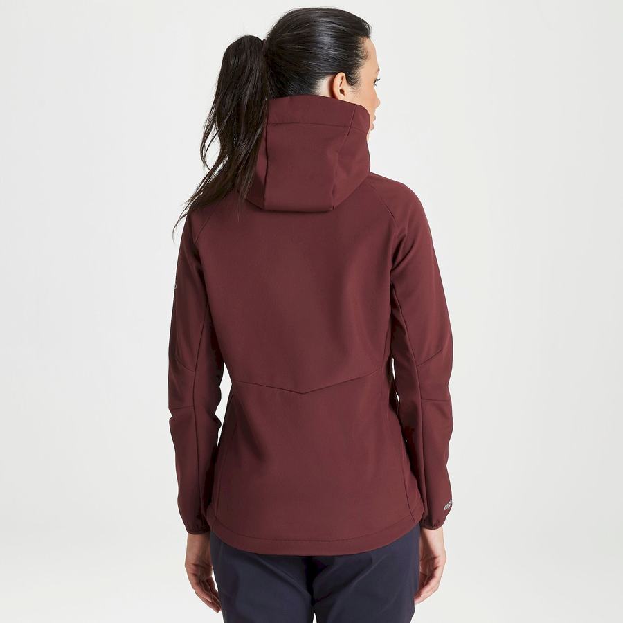 Women's Craghoppers Kalti Weatherproof Hooded Jackets Dark Red | AYV9653NZ