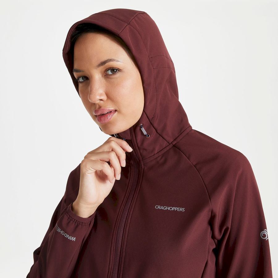 Women's Craghoppers Kalti Weatherproof Hooded Jackets Dark Red | AYV9653NZ