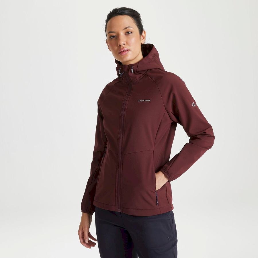 Women's Craghoppers Kalti Weatherproof Hooded Jackets Dark Red | AYV9653NZ